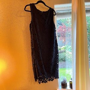 Navy lace cocktail dress